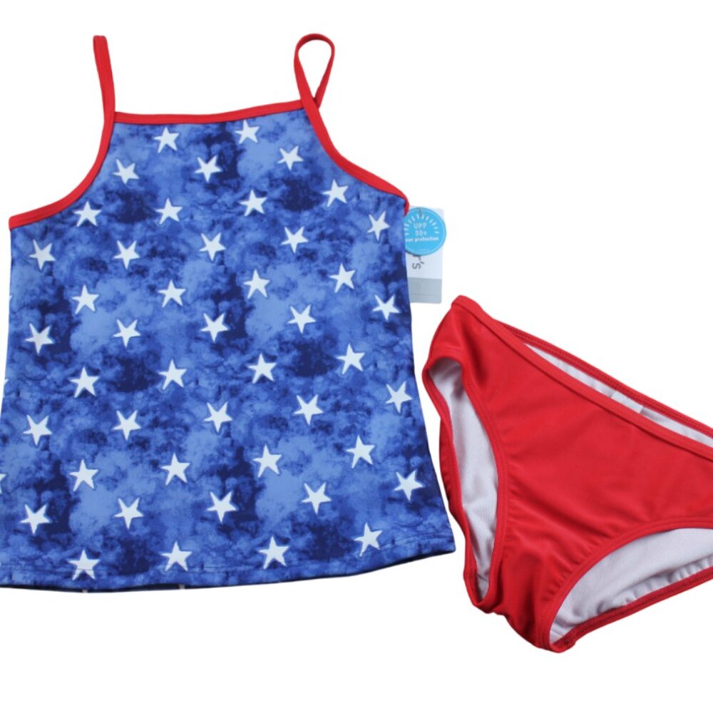 Carter's Girls Tankini Swimsuit Set Patriotic 4th of July Kids Size 4 10 12 NWT